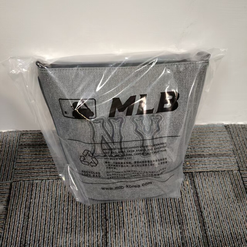 MLB丹宁牛仔水桶包 经典复古NY刺绣斜挎水桶包百搭简约单肩|undefined