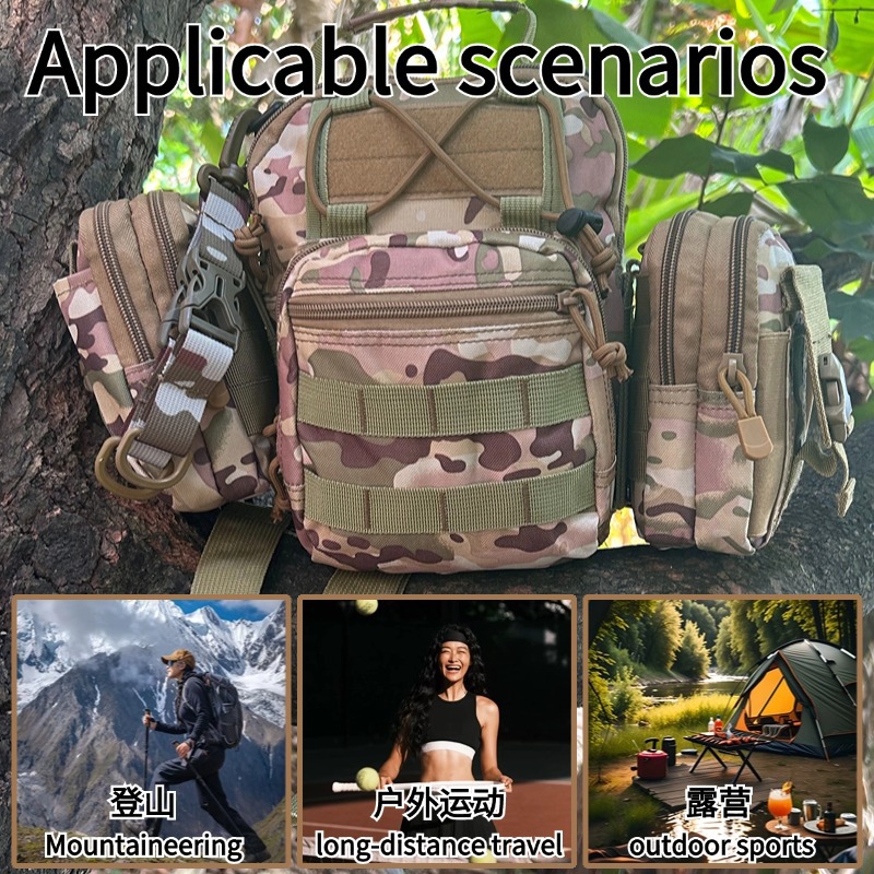 Bolso de pecho para hombre para deportes al aire libre Bolso de pecho deportivo para fanáticos militares Material de tela Oxford Bolso de pecho táctico diagonal para ciclismo Personalización