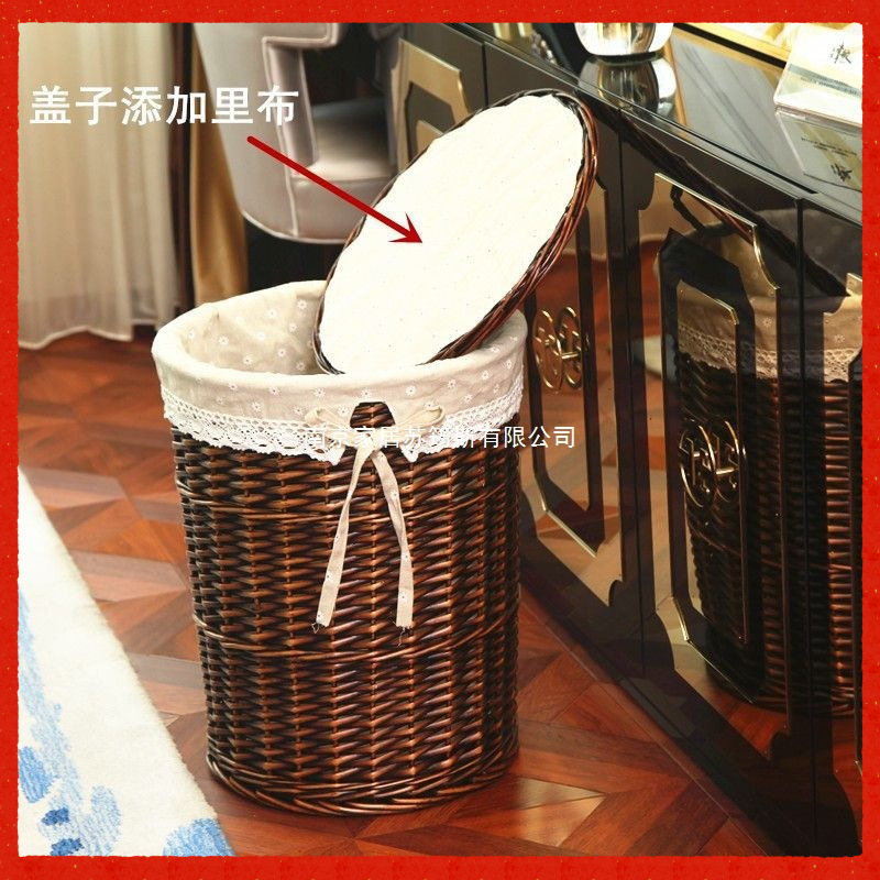Dirty Clothes Basket Rattan Storage Basket Large Covered Dirty Clothes Basket Fabric Dirty Clothes Storage Basket Toy Basket Woven Basket