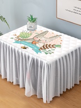 ♔防水棉麻全包微波炉罩打印机罩子防尘罩电烤箱蕾丝盖布盖巾加厚