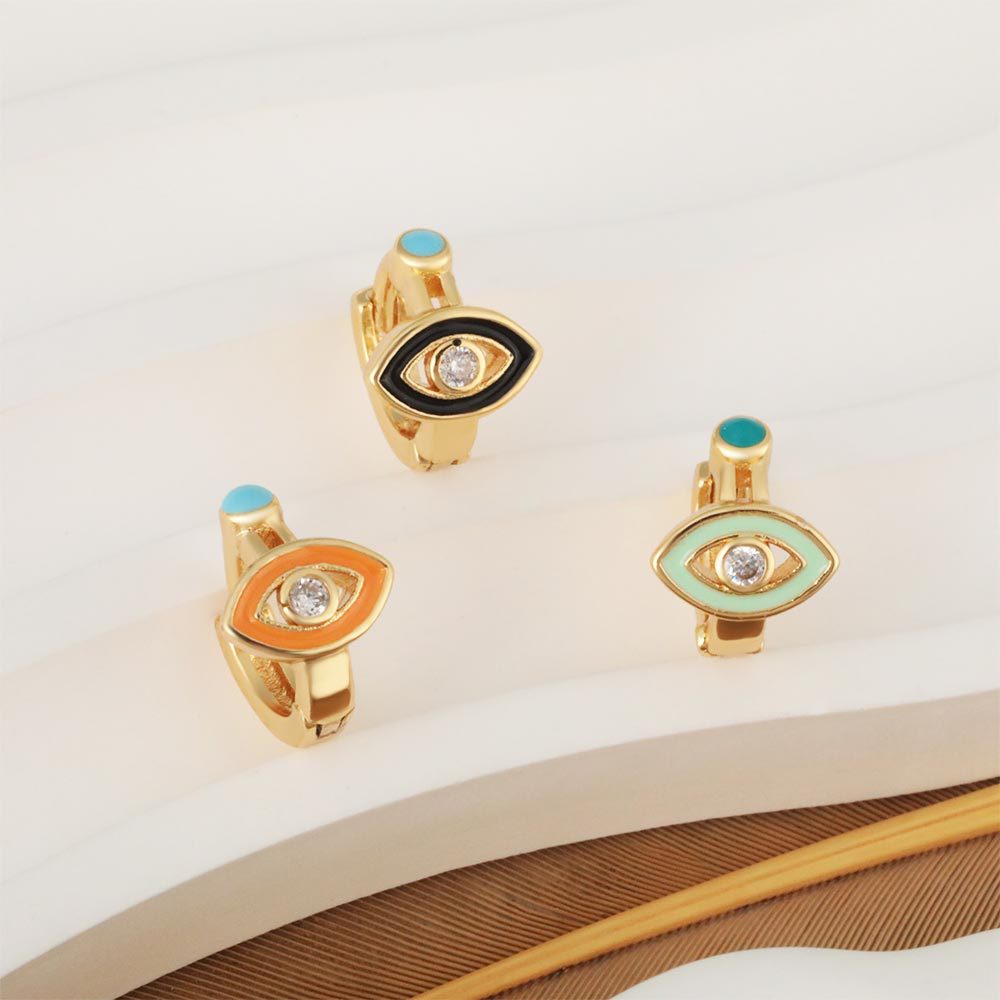 fashionable geometric small green earrings with zircon