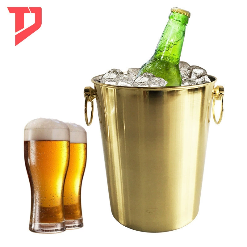 Ведро для льда из нержавеющей стали, барное ведро для льда KTV с двумя ушками, коммерческое специальное пиво, красное вино, бытовые креативные принадлежности для ведер для льда