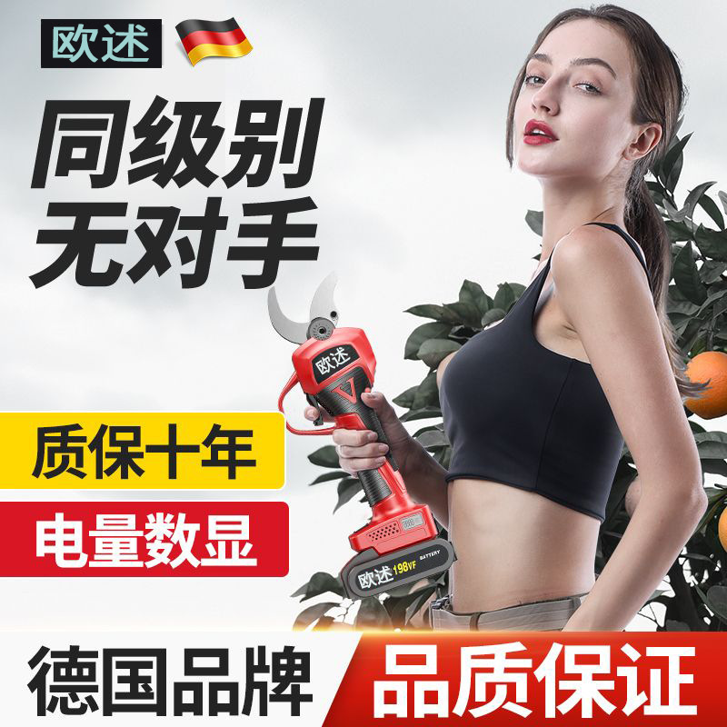 德国进口锂电池电动修枝剪大功率电剪刀家园林剪树枝木条电动工具