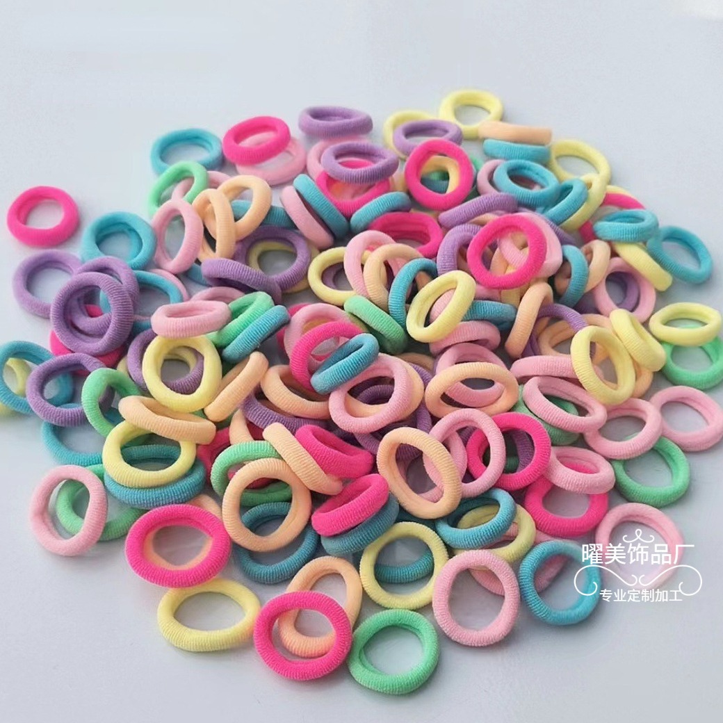 2cm banda de goma de bebé no duele el pelo chica banda de pelo kindergarten pelo cuerda adulto trenzado toalla anillo 100 piezas cuerda de pelo