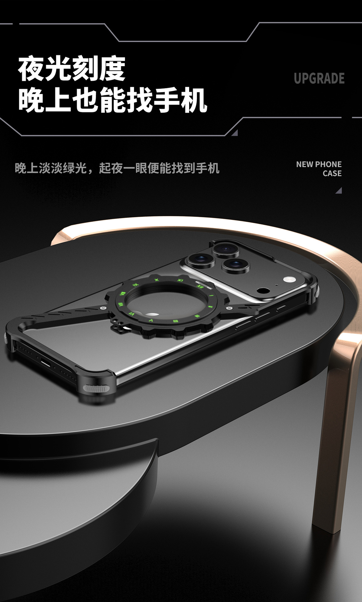 Ốp lưng điện thoại kim loại không viền tản nhiệt có giá đỡ xoay từ tính cho iPhone 17 Pro Max / 16 Pro / 15 Pro / 14 Pro / 13 / 12 / 11 — Đen, Xám, Bạc, Vàng sa mạc chi tiết 8