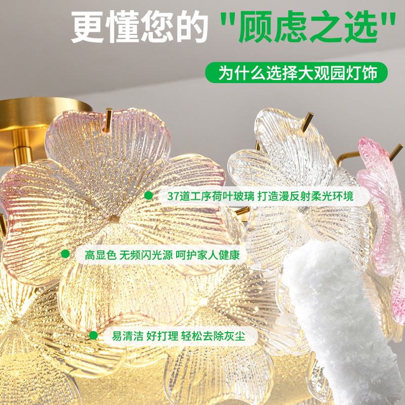 [Seleccionado cuidadosamente] Lámpara de techo francesa, luz de lujo, lámpara de dormitorio de cristal, sala de estudio atmosférica, dormitorio principal, lámpara Zhongshan 413L