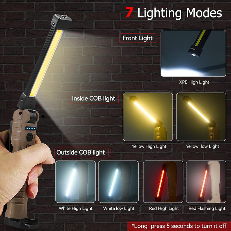 Luz de mantenimiento de luz de inspección de coche nuevo transfronterizo Luz de trabajo móvil LED de emergencia al aire libre Luz de resalte a prueba de agua