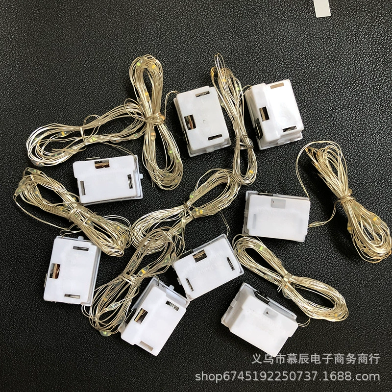 LED маленькие цветные фонари для фестиваля, гирлянда из светодиодных ламп с батареей, трехскоростной тёплый свет, цветная лампа, подарочная коробка, декоративный свет