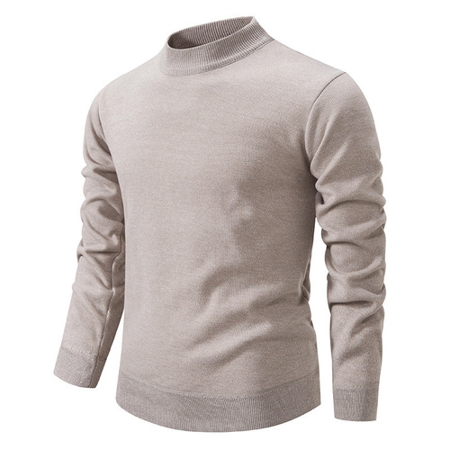 Men's Knit Sweater, Cable Knit Long Sleeve Top, Men's Stylish Trendy Solid Color Autumn/Winter Thick Warm Base Shirt