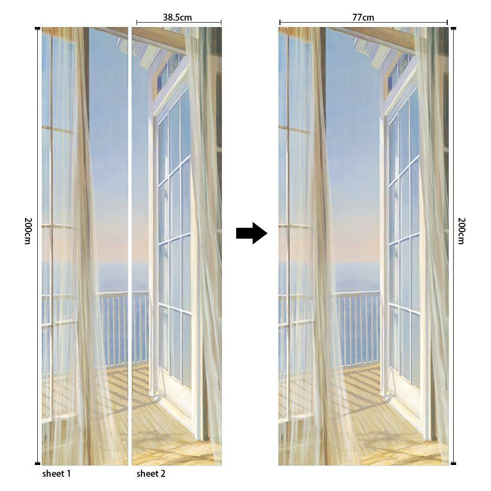 Pegatinas para puertas 3D respetuosas con el medio ambiente, autoadhesivos, fabricantes de origen al por mayor, patrones populares transfronterizos de alta definición, adhesivos para puertas impermeables, a prueba de aceite y antiincrustantes