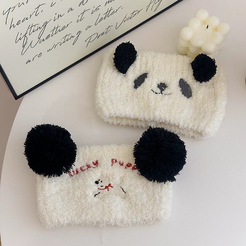 秋と冬の豪華な産後ヘッドバンド女性用かわいいパンダワイドヘッドバンドマタニティヘッドスカーフ産後ヘッドギア額プロテクター|undefined