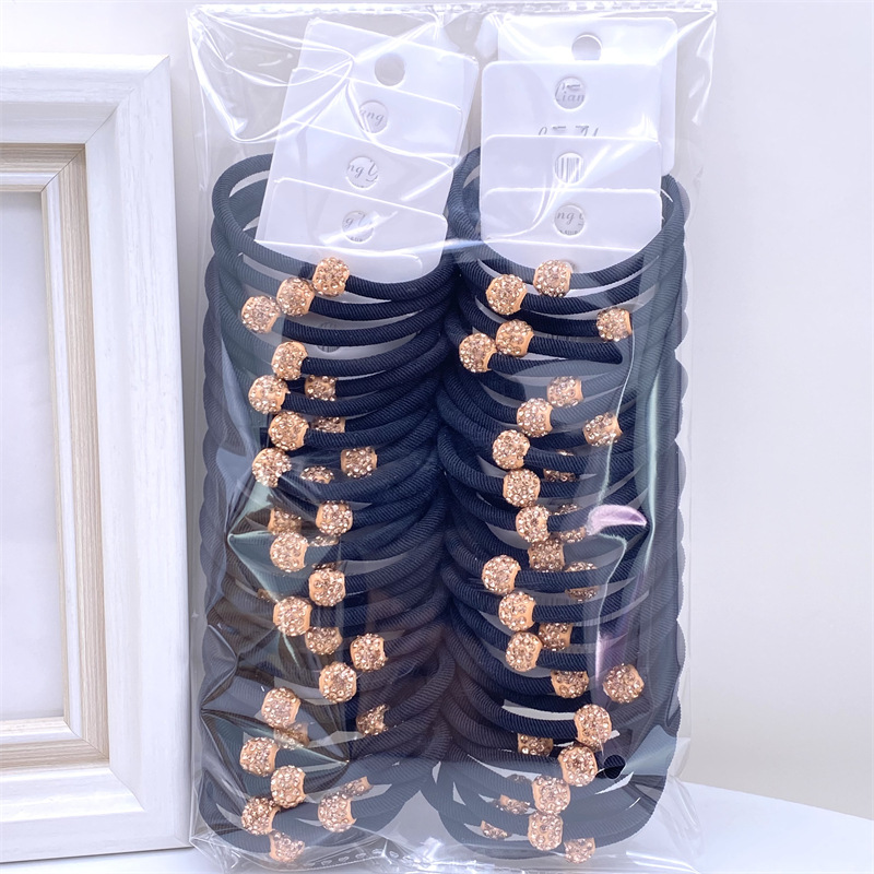 Descuento 4 tarjetas estilo coreano leche té color lindo paño etiqueta banda de pelo banda de goma de las mujeres del lazo del pelo cuerda de pelo 2 yuanes tienda accesorios