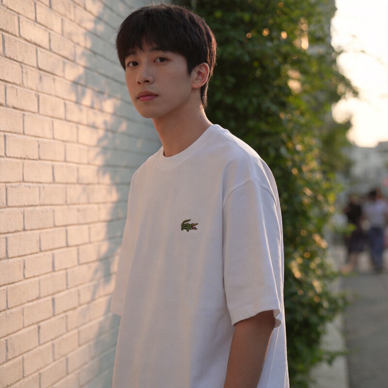 Pure Cotton Embroidered Crocodile Summer Men's Short-Sleeve T-Shirt, Loose Round Neck, Trendy and Versatile, Available in Multiple Colors, Crocodile Short-Sleeve