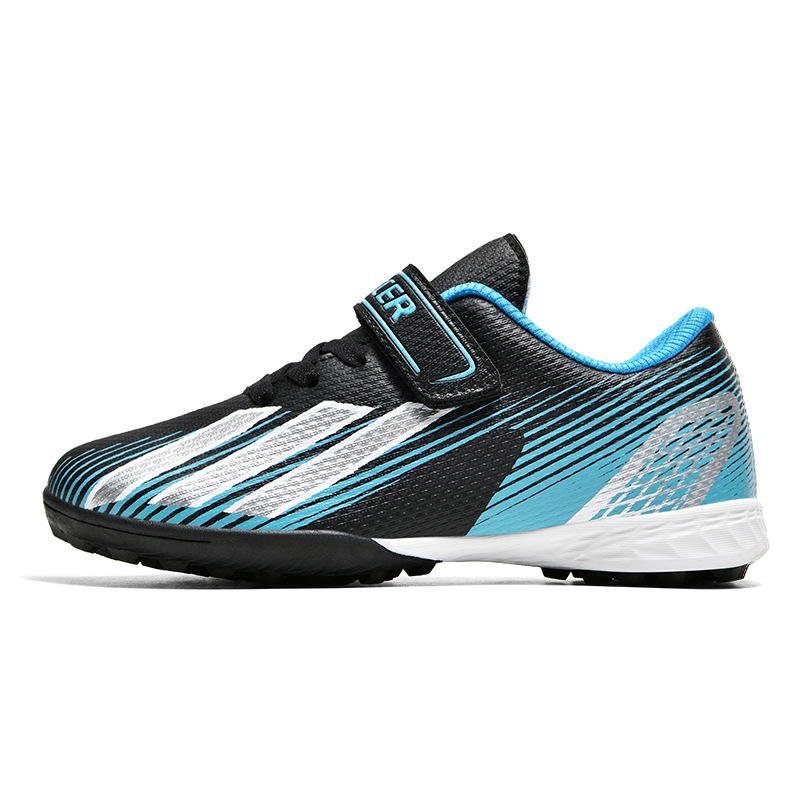 Zapatos de fútbol de velcro para niños, niños y niñas, niños y niñas, zapatos de fútbol de césped artificial, zapatos de entrenamiento de competencia