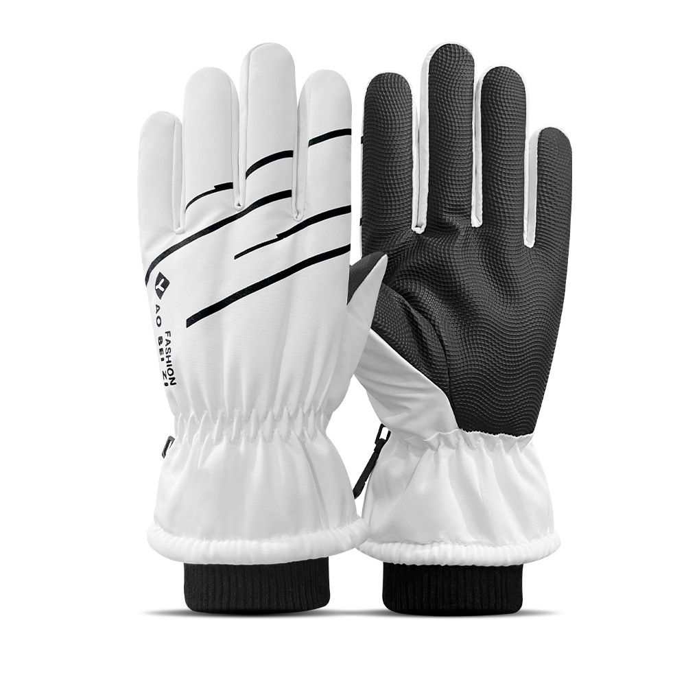 Guantes de esquí para hombres y mujeres en invierno, resistentes al viento y al frío, guantes cálidos con forro polar y engrosados, guantes antideslizantes con pantalla táctil para ciclismo al aire libre