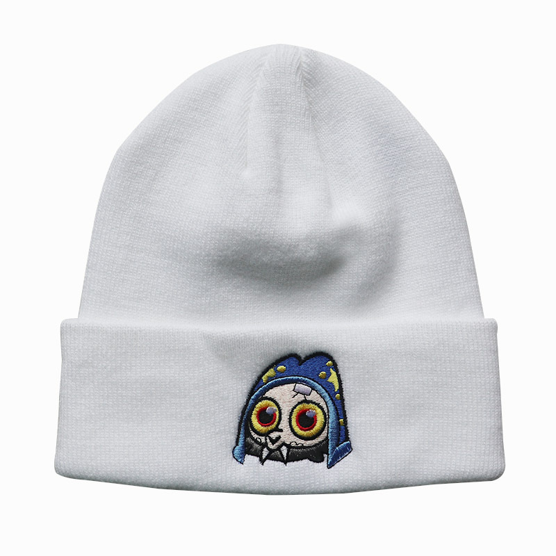 Men and women's fashionable and cute cartoon character pullover hat, embroidered knitted hat, autumn and winter outdoor hexagonal wool hat, warm hat_voghion.com