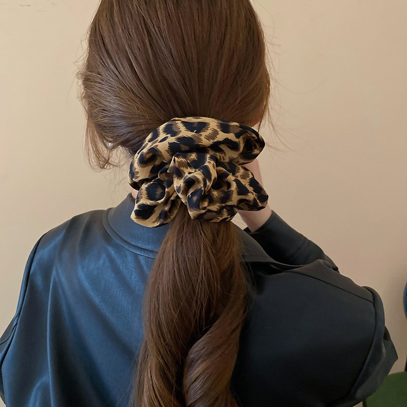 气质秋冬豹纹大肠发圈女高级感轻奢风头绳丸子头发绳皮筋头饰发饰|undefined