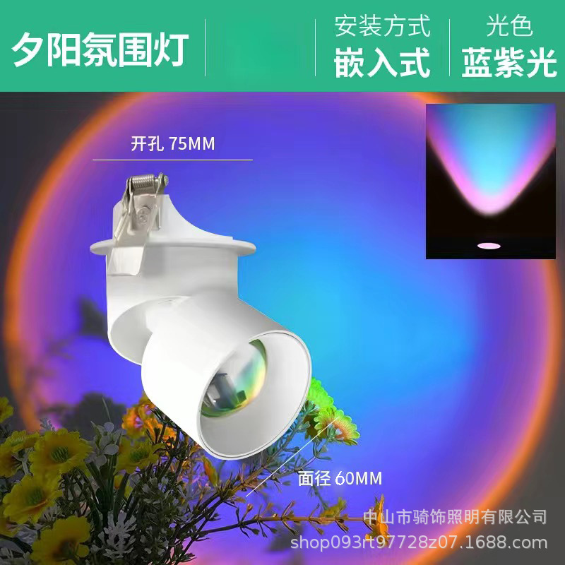 Blue purple spotlight white embedded (diameter 60CM)