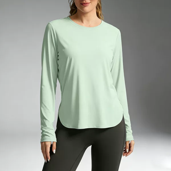 Cross-border Outdoor Long-sleeved Sun-protective Clothing Loose Breathable Casual Women's Top Sports T-shirt Fitness Blouse UPF50