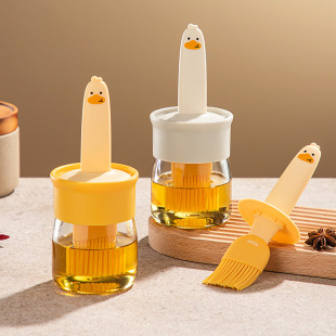 Food grade silicone oil brush high temperature resistant barbecue baking glass brush oil bottle cartoon dip type oil saving brush dip brush