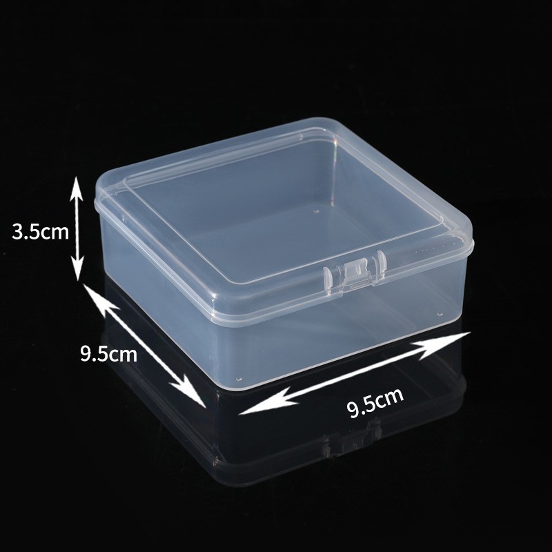 Caja de Plástico Transparente Pequeña Cuadrada para Joyería, Caja para Auriculares, Caja Pequeña para Accesorios, Mini Caja para Pendientes, Caja de Almacenamiento Portátil de Fabricante