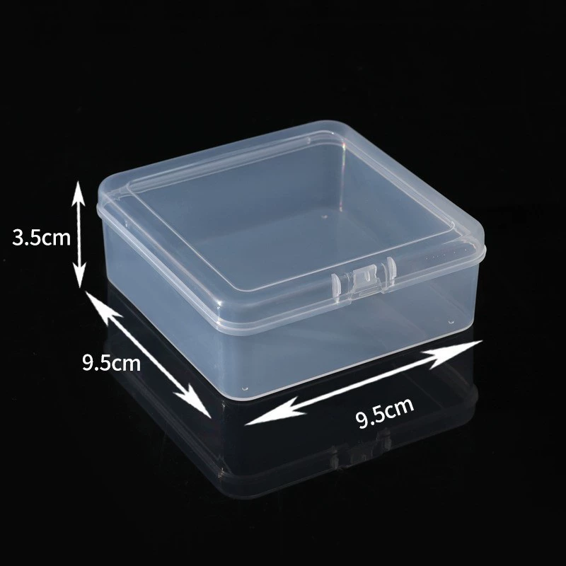 Transparent Plastic Storage Box for Earrings & Small Accessories, multiple square sizes 3.5–12.5 cm