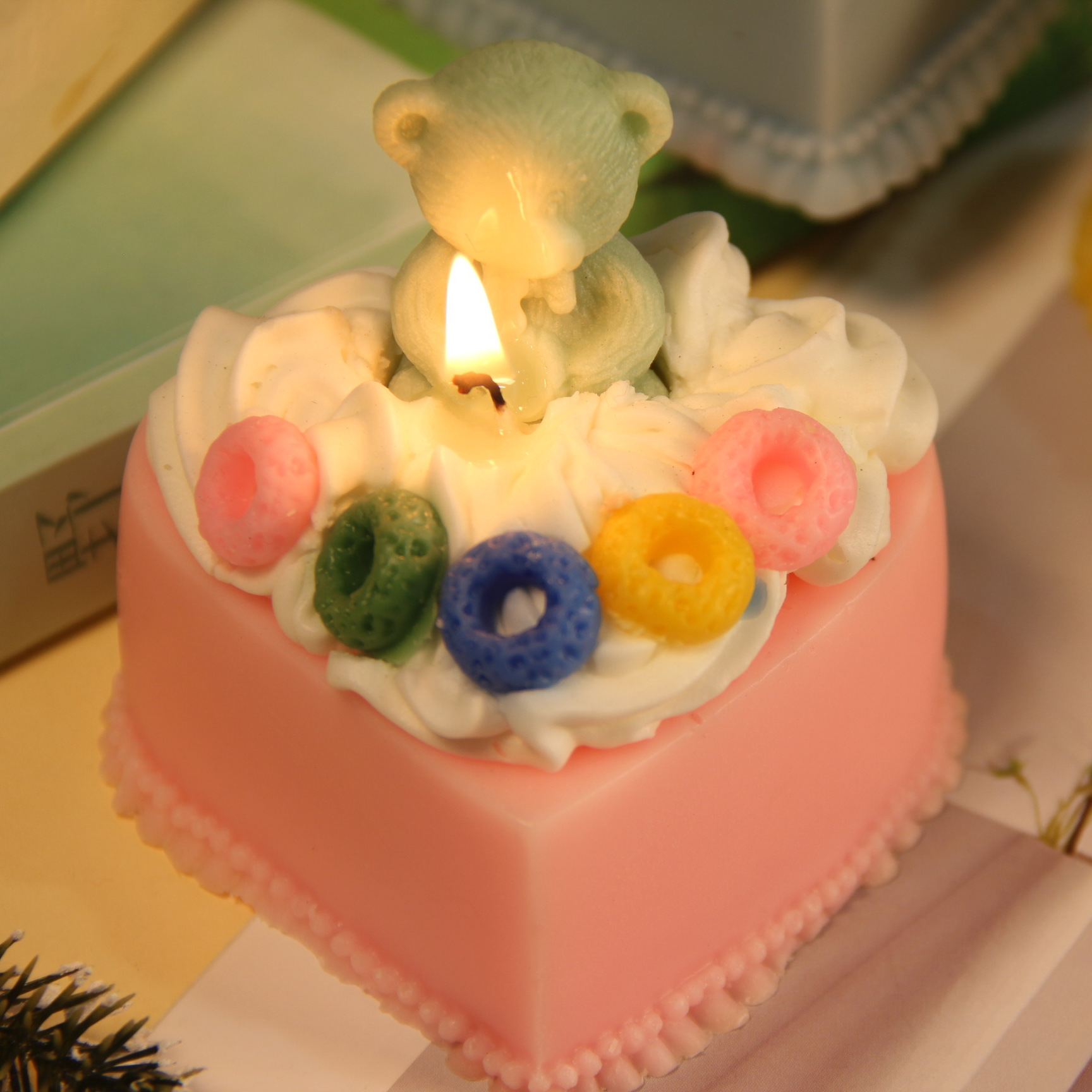 INS crema pastel de fresa aromaterapia vela galleta cumpleaños nicho avanzado regalo creativo romántico dormitorio caja de regalo