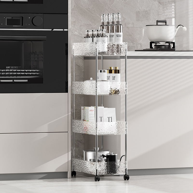 Estante de almacenamiento de baño Carro de baño cosméticos rack de almacenamiento brecha de piso multi-funcional multi-capa rack de almacenamiento image 4