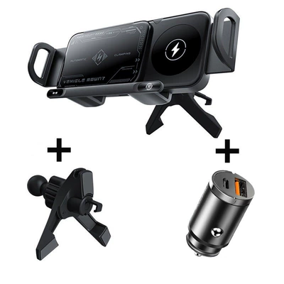 Car phone holder Holder with Wireless Charging, Compatible - foldable-screen-x01-car-charger-wireless-charging-rotation