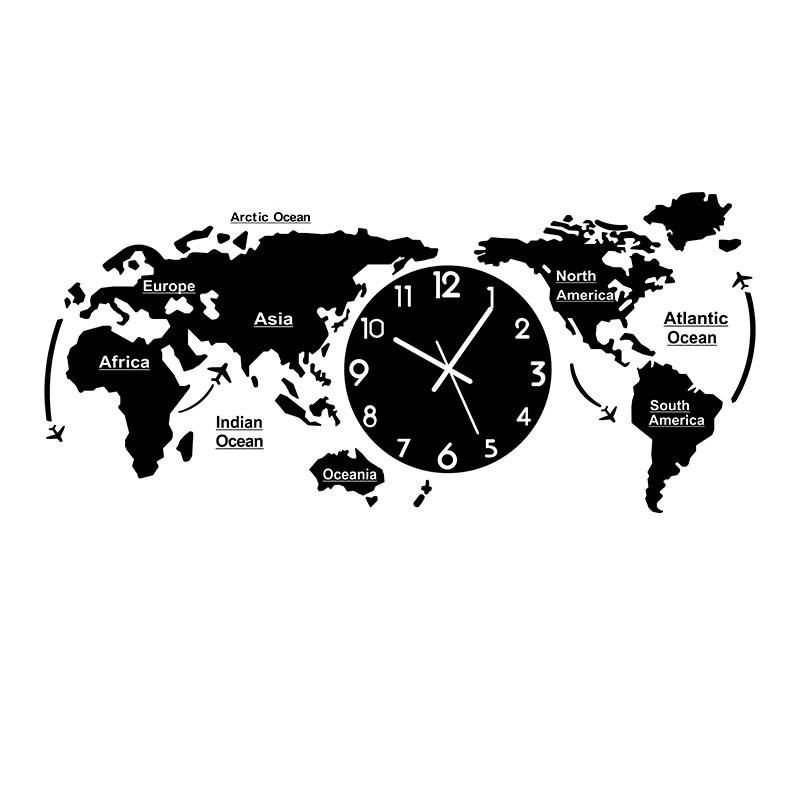 Art Bell Beauty Map Reloj de asiento creativo Adornos Accesorios para el hogar Sala de estar Escritorio Gabinete de TV Decoraciones Mesita de noche Reloj de mesa