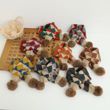 儿童围巾秋冬女童围脖2025新款宝宝脖套交叉针织男童儿童毛线围巾