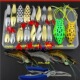 Fishing Lures Kit Mixed Including Minnow Popper Crank Baits with Hooks for Saltwater Freshwater Trout Bass Salmon Fishing