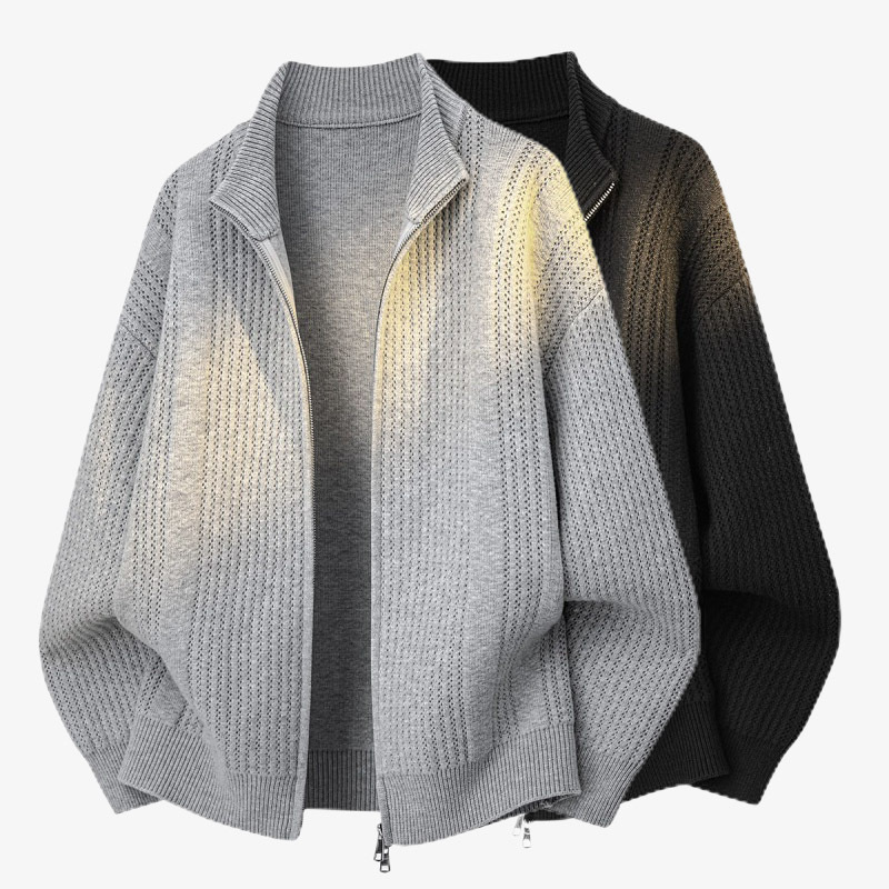 Explosiones transfronterizas de tamaño europeo de gran tamaño de cuello cardigán chaqueta jersey suéter hombre viejo dinero negocio otoño invierno fábrica al por mayor