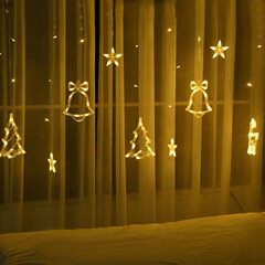 Ledカーテンランプ雰囲気ランプ太陽エネルギーランプ部屋装飾付き小夜灯起爆クリスマスランプ