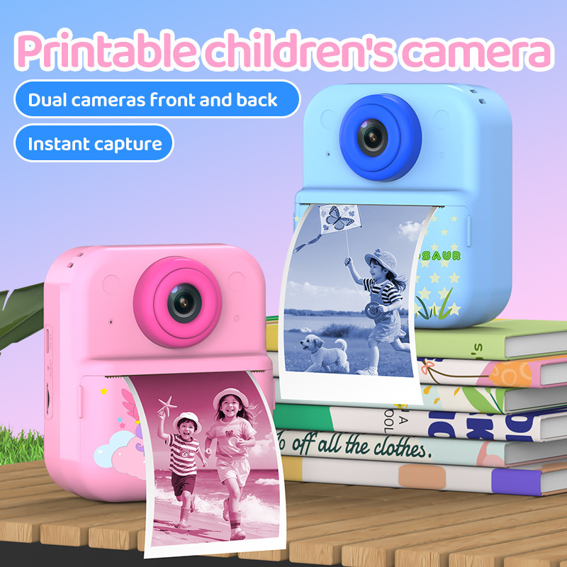 Cross-Border New Children's Camera Polaroid Printable Color Cartoon Toy High-Definition Dual Camera Selfie Portable Wholesale Cross-Border New Children's Camera Polaroid Printable Color Cartoon Toy High-Definition Dual Camera Selfie Portable Wholesale