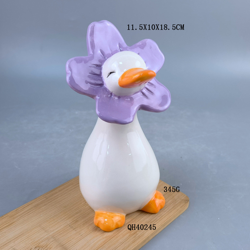 Cerámica cuidadosamente seleccionada mini patitos blancos adornos de animales plantas en macetas rocalla paisaje paisajístico micro paisaje decoración de pato tridimensional