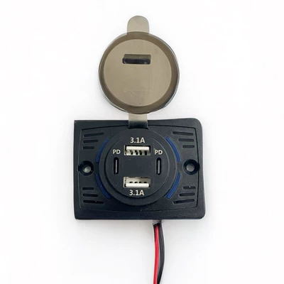 Cross-Border Hot-Selling Modified Punch-Free Dual USB Charging Socket for Cars, Buses, and Rvs, Pd Fast Charging Car Charger