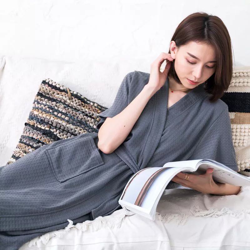 Long autumn thin bathrobe for beloved, summer pijama, plus size