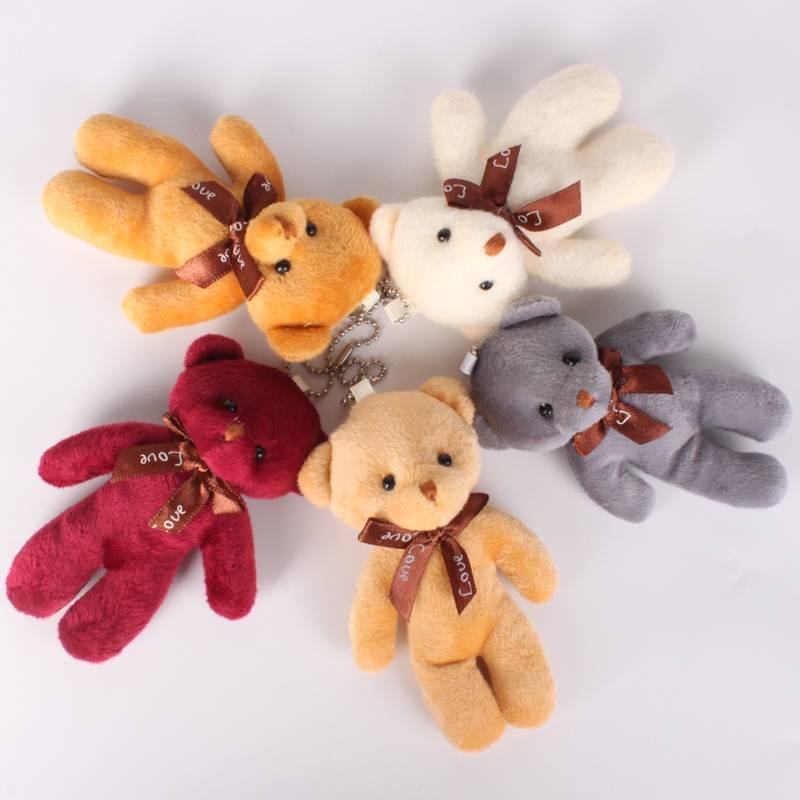 Conjoined bear pendant bouquet bear plush toy doll bag clothes hanging accessories wedding gift doll