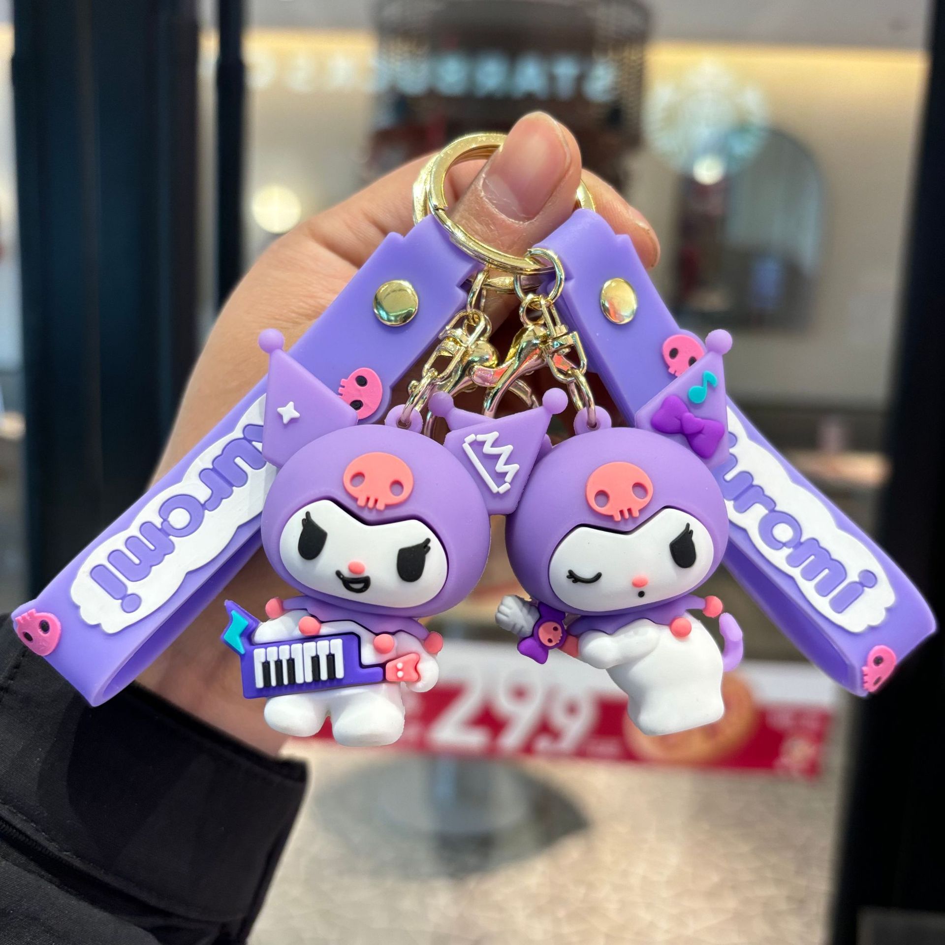 Música Sanrio llaveras de PVC muñeca colgante bolsos de automóvil llaveras llaveras al por mayor