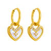 Brand earrings, necklace stainless steel heart-shaped, fashionable pendant, accessory, punk style, light luxury style