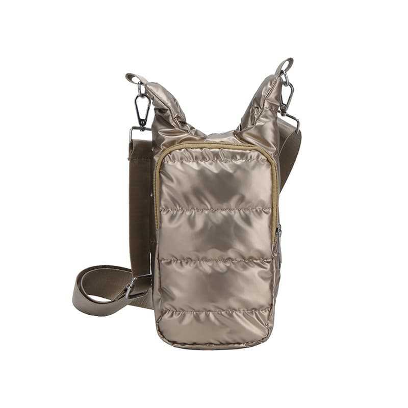 Cross-Border Velvet Crossbody Chest Bag with Multiple Compartments, Lightweight Sports Waist Bag, Waterproof Women's Lightweight Cotton-Filled Solid Color Small Crossbody Bag
