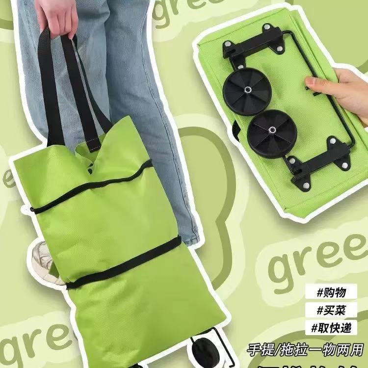 Portable Grocery Shopping Cart, Small Trolley, Household Folding Carryable Shopping Bag, Lightweight Wheeled Trolley, Household Trolley