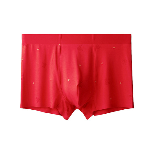 Marriage and fortune men's underwear, good luck in the year of birth, modal shorts, mid-waist, traceless, red underwear for the year of the dragon, men's style