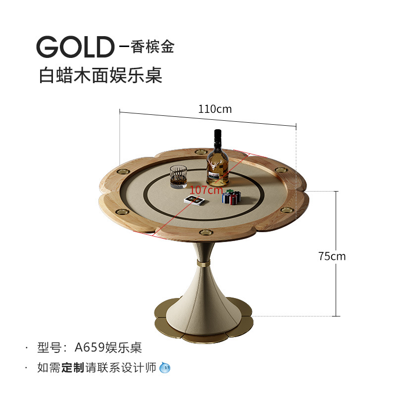 Mesa de entretenimiento 1M fresno champán oro