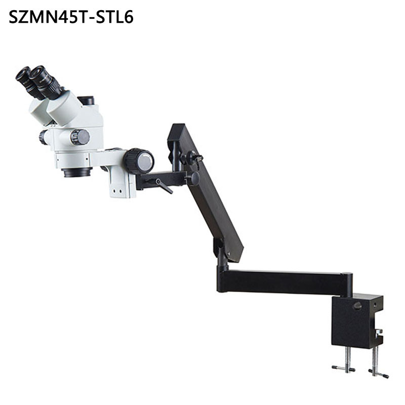 SZMN45T-STL6新款关节臂三目体视显微镜7-45倍14-90倍连续变倍