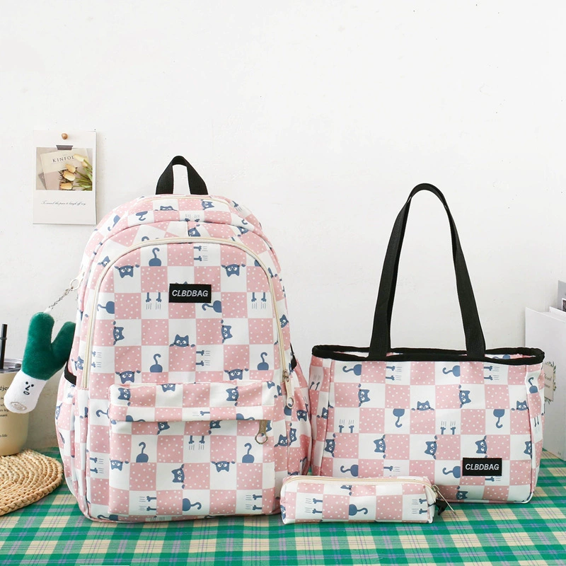 Set, backpack, capacious bag for students, 3 piece set, Korean style, for secondary school
