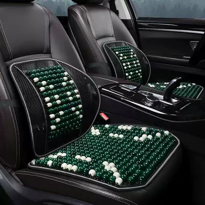 Seat cushion, seat cover: Summer Wooden Beads Single Beads - ruyi-wooden-beads-seat-cushion-lumbar-support-emerald