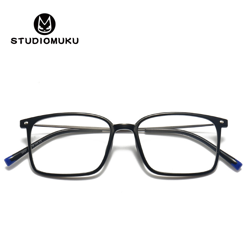 Studiomuku mu fresco gafas retro cuadrado marco grande miopía gafas ultra-luz nacional moda grande cara gafas marco image 3