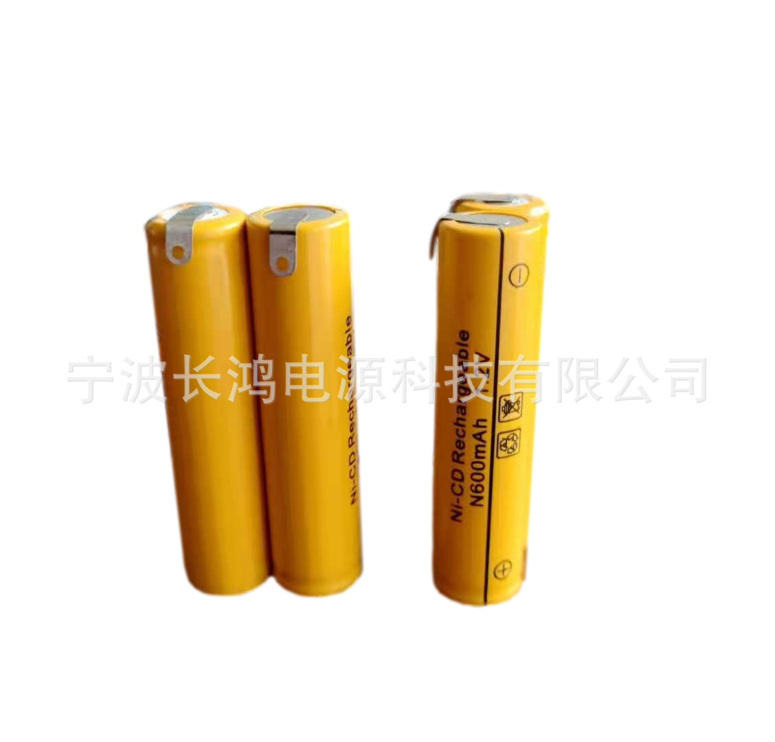 厂销UL认证异性尺寸镍镉N600mAh2.4V充电电池